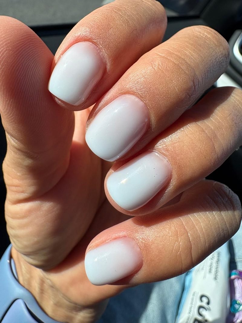White gel manicure at Queen Bee Nails Rockingham WA